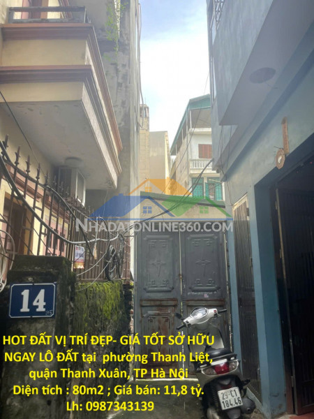 Hot đất vị trí đẹp- giá tốt sở hữu ngay lô đất tại quận thanh xuân, tp hà nội