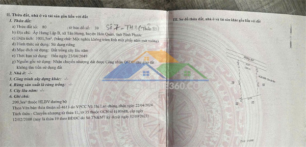 Hot hot - cần bán lô đất tại ấp hưng lộc b, tân hưng, hớn quản, bình phước (tân hưng, đồng nai mới)