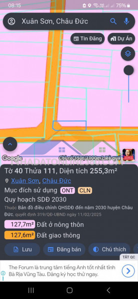 Chủ gởi 3 lô mt xà bang láng lớn mổi sổ 100tc giá chỉ 200tr/m