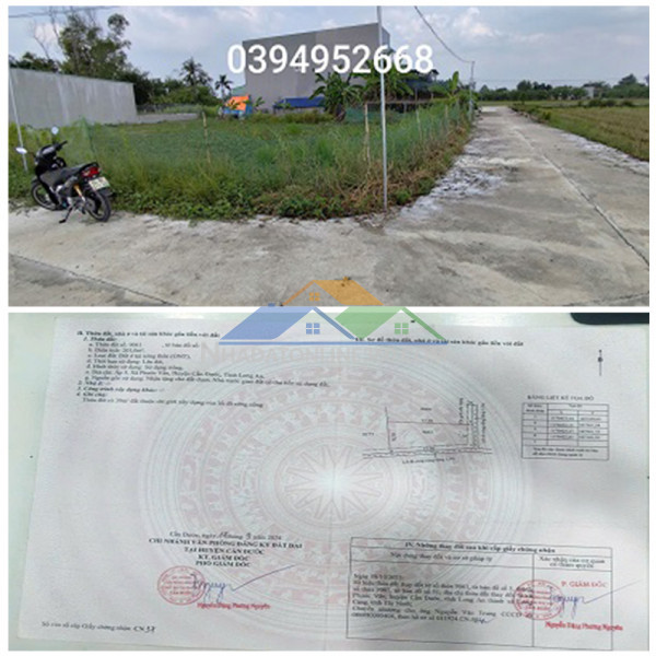 Đất đẹp – giá tốt. cần bán gấp trước 25/12, lô đất đầu tư 2 mặt tiền tại xã phước vân, cần đước, long an, dt 200m2