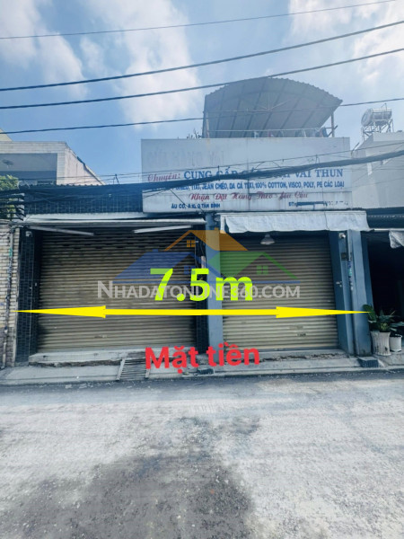 Cần bán nhanh, giảm 1.3 tỷ. bán nhà 7.5x19.5m, hẻm 8m âu cơ thông ni sư huỳnh liên