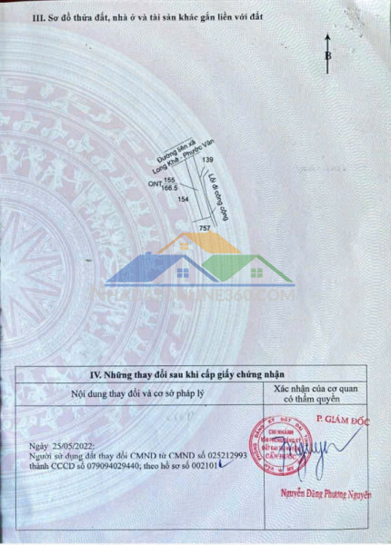 Bán 166,5m2 đất thổ cư chính chủ mặt tiền đường nhựa liên...