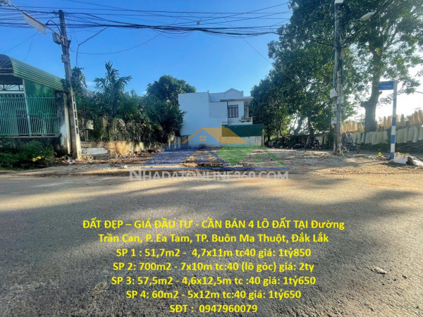 Đất đẹp – giá đầu tư - cần bán 4 lô đất tại đường...