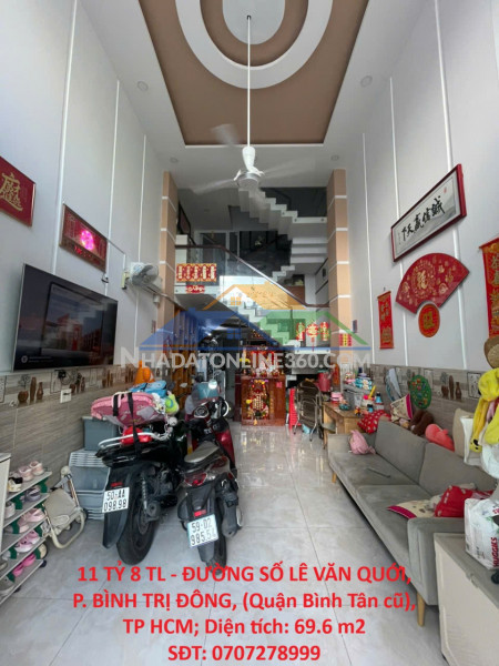11 tỷ 8 tl - đường số lê văn quới,  p. bình trị đông , (quận bình tân cũ), tp hcm