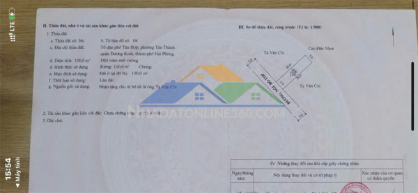 Bán lô đất tân thành – dương kinh – giá 2,x tỷ  ngõ thông 5m ...