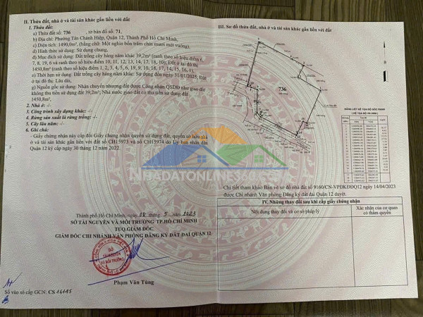 Siêu phẩm đất lớn 1/ quốc lộ 1a – 1.490m² full thổ cư, q.12