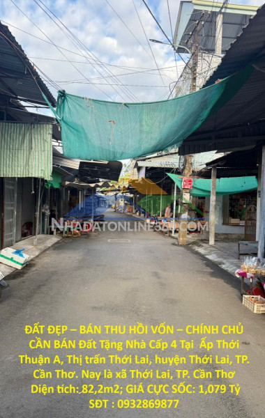 Đất đẹp – bán thu hồi vốn – chính chủ cần bán đất tặng nhà cấp 4 tại  ấp thới thuận a
