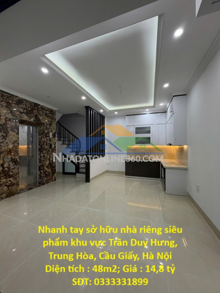 Nhanh tay sở hữu nhà riêng siêu phẩm khu vực trần duy hưng, trung...