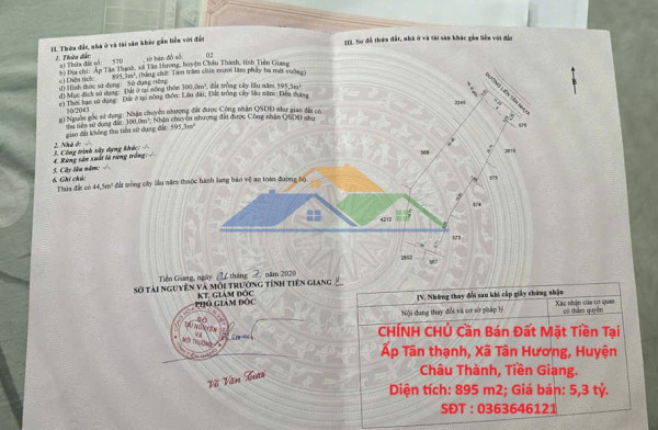 Chính chủ cần bán đất mặt tiền tại ấp tân thạnh, xã tân...