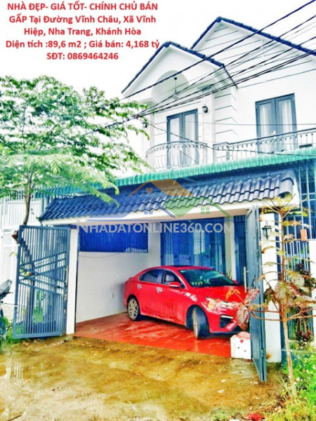 Nhà đẹp- giá tốt- chính chủ bán gấp tại xã vĩnh hiệp, nha trang
