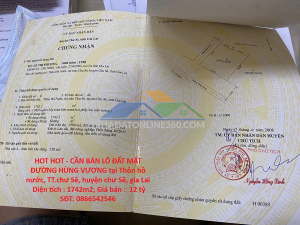 Chính chủ cần bán nhà và đát 2 mặt tiền tại thôn tân lập, xã tây ninh hoà, tỉnh khánh hoà.