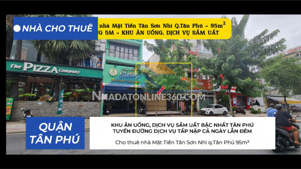 Cho thuê nhà mặt tiền tân sơn nhì q.tân phú 95m² - ngang 5m -...
