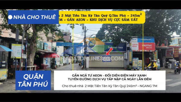 Cho thuê nhà mặt tiền trương vĩnh ký q.tân phú 80m², 2lầu - cạnh ngã tư - 22triệu