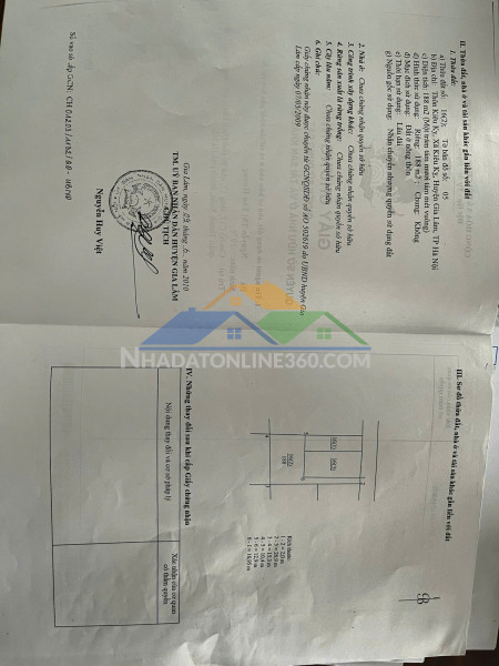 Tôi cần bán 188 m2 kiêu kỵ - gia lâm, giá chỉ 43 tr/m2 lh 0985865658