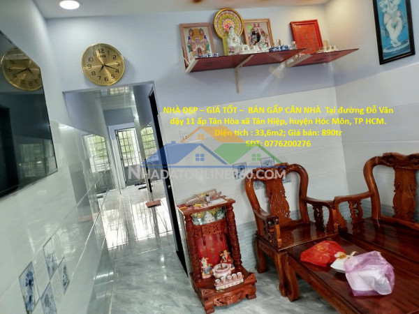 Nhà đẹp – giá tốt –  bán gấp căn nhà  tại xã tân hiệp, huyện hóc môn