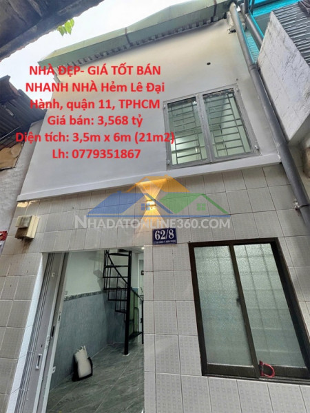 Nhà đẹp- giá tốt bán nhanh nhà hẻm lê đại hành, quận 11, tphcm