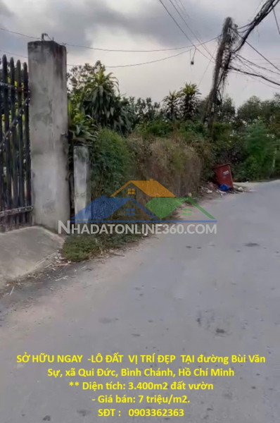 Sở hữu ngay  -lô đất  vị trí đẹp  tại đường bùi văn sự, xã qui đức, bình chánh, hồ chí minh