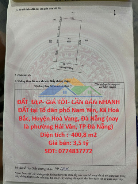 Đất  đẹp- giá tốt- cần bán nhanh đất tại xã hoà bắc, hoà...