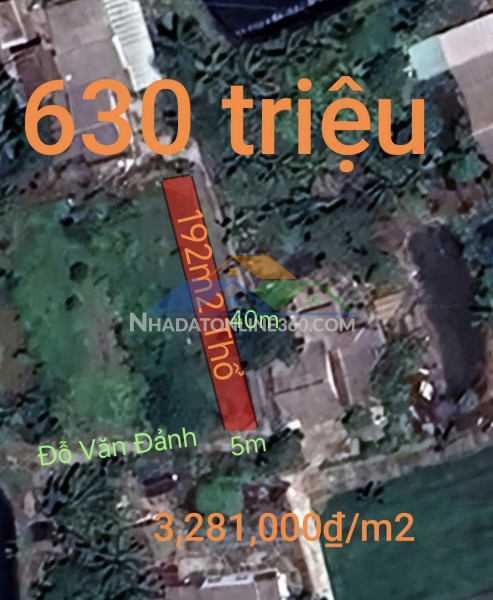 Bán lô đất thổ cất nhà vườn giá 630 triệu