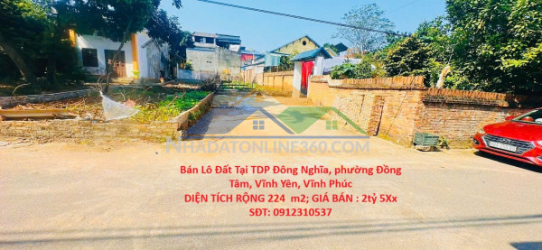 Siêu đẹp mới - giá ưu đãi- bán lô đất tại tdp đông nghĩa, phường đồng tâm, vĩnh yên, vĩnh phúc