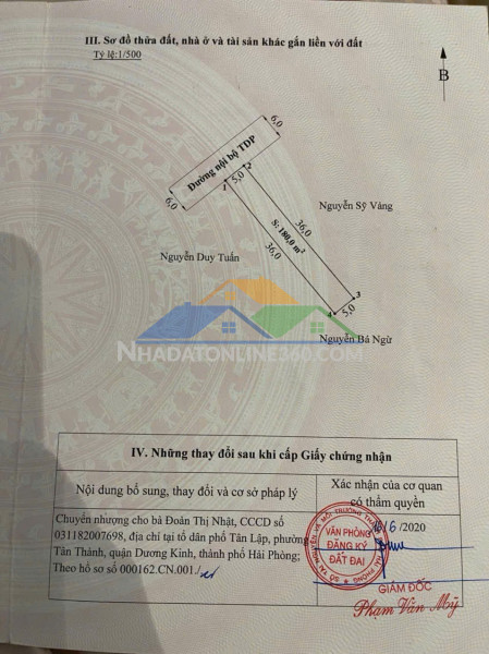 Bán lô 180m² tân lập – tân thành – dương kinh  giá 1x triệu/m² – đường 6m có vỉa hè – hàng diện tích lớn  zalo 0567 222 555