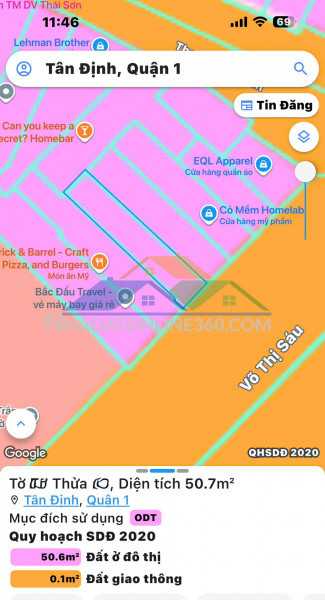 Bán nhà mặt tiền đ.võ thị sáu, tân định, quận 1 - dt 52m2 full thổ cư vuông đẹp - view công viên thoáng mát - vị trí hiếm nhà bán - giang giang:0938676685