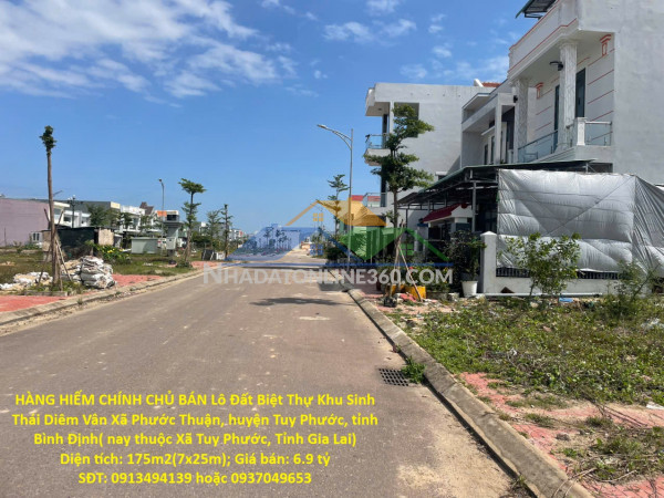 Hàng hiếm chính chủ bán lô đất biệt thự khu sinh thái diêm vân xã phước thuận, tuy phước, tỉnh bình định