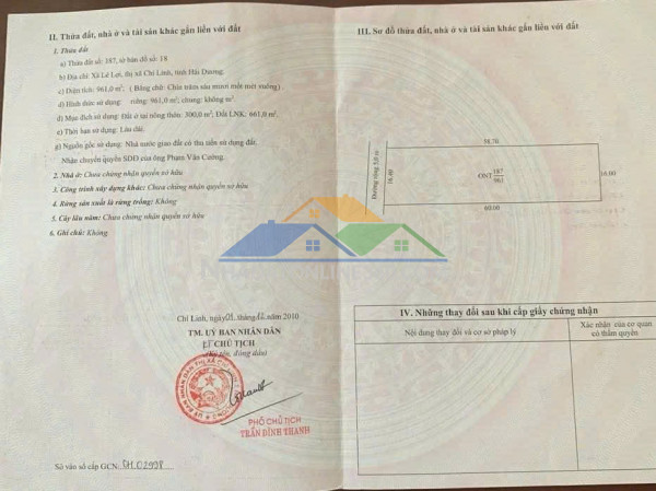 Cần bán nhanh lô đất đường lê lợi phường trần hưng đạo - chí linh - tp hải phòng