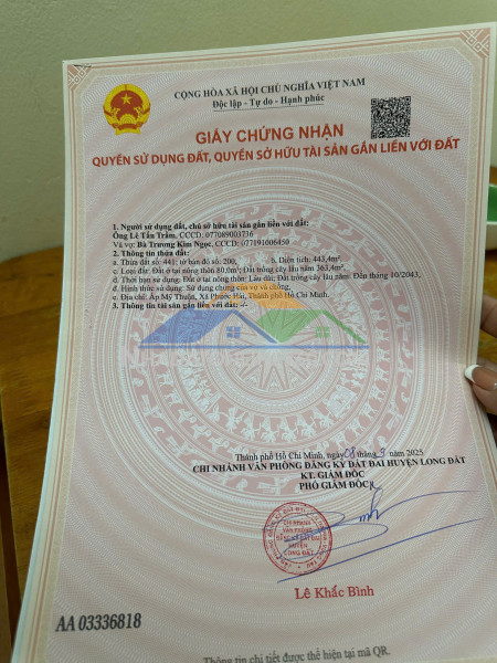 Chủ cần bán trong tết thuộc xã phước hải
dt 443mv 80 thổ cư....