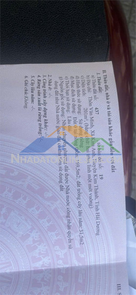 Chính chủ cần bán gấp 201m2 đất thôn văn minh, xã kim anh, huyện kim thành - hải dương