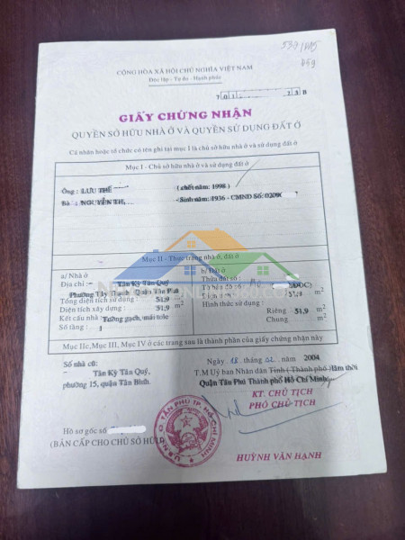 Bán nhà 52m2 – tân kỳ tân quý, gần siêu thị pandora trường chinh – giá 4.5 tỷ