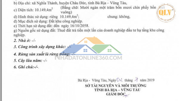 BÁN 3 LÔ ĐẤT LIỀN KỀ – KCN CHÂU ĐỨC, NGHĨA THÀNH, BRVT