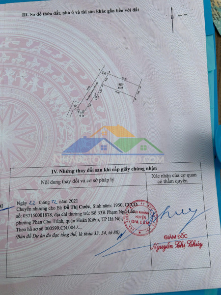 Chính chủ cần bán 45 m2 đất xã thuận an - gia lâm, giá nhỉnh 2.x tỷ, lh 0985865658