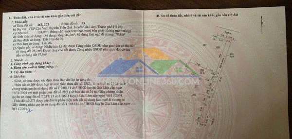 Chính chủ cần bán 44.2 m2 đát gia lâm, giá chỉ 6.6 tỷ, lh 0985865658