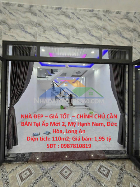 Nhà đẹp – giá tốt  – chính chủ cần bán tại ấp mới 2, mỹ hạnh nam, đức hòa, long an
