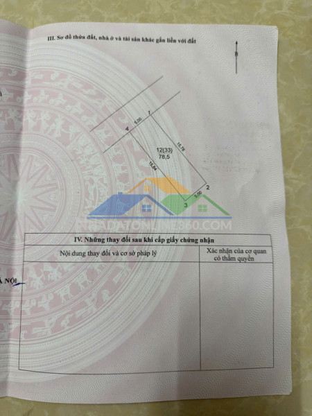 Chính chủ bán 78 m2 đất đầu giá đặng xá - gia lâm, giá chỉ 8.6 tỷ, lh 0985865658