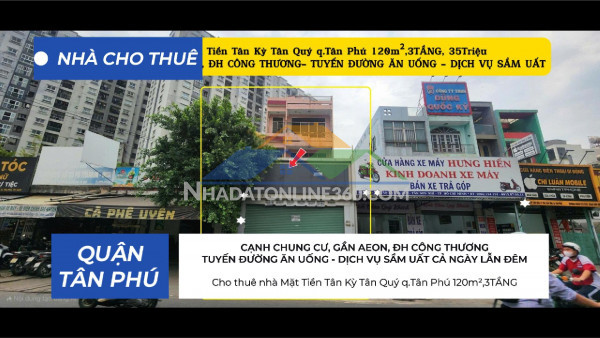 Cho thuê nhà mặt tiền nguyễn sơn q.tân phú 154m², 2tầng, ngang lớn 7m - cạnh chung cư