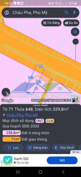 1000mv 90tc mặt tiền châu pha bà rịa đã xây tường rào bao quanh