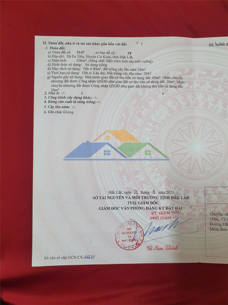 Đất đẹp – giá tốt  – chính chủ cần bán tại đường bê tông, xã ea tiêu, cư kuin, đắk lắk