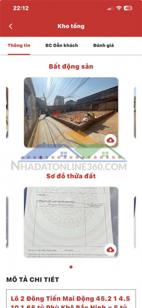 Bán nhanh 2 lô đất lo h1 đông tiến vuông góc đẹp 3 mặt tiền +lo 2h tại đông tiến từ sơn bắc ninh