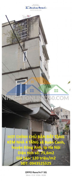 Hot chính chủ bán đất tặng kèm nhà 4 tầng  - vị trí đẹp tại huyện đông anh, tp hà nội