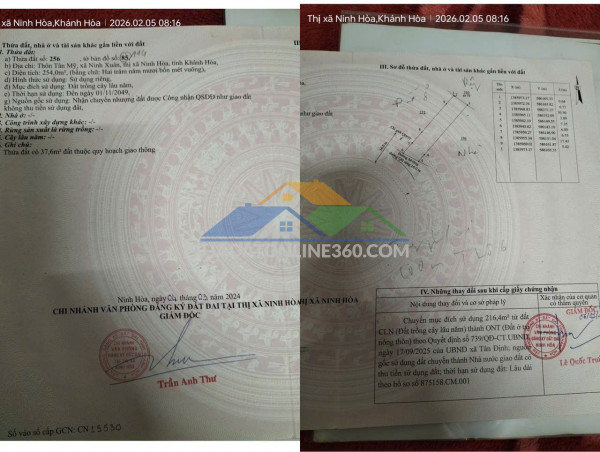 Đất chính chủ - mặt tiền thôn tân mỹ, xã ninh xuân, tx ninh...