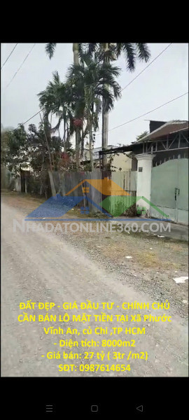 Đất đẹp - giá đầu tư - chính chủ cần bán lô mặt tiền tại xã phước vĩnh an, củ chi ,tp hcm