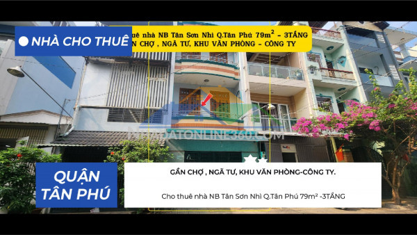 Cho thuê nhà nb tân sơn nhì q.tân phú 79m² -3tầng- 20triệu