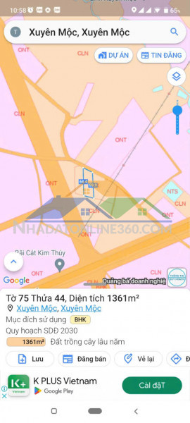 Cần bán lô đất tại xã xuyên mộc, tp hồ chí minh. gần tttm chợ đêm xuyên mộc