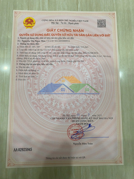 Hot !!! sở hữu ngay lô đất đẹp - giá tốt - vị trí đắc địa tại phường cự khối, quận long biên, tphn