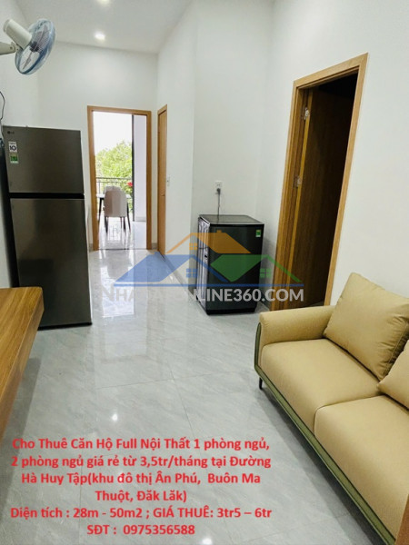 Cho thuê căn hộ full nội thất 1 phòng ngủ, 2 phòng ngủ giá rẻ...