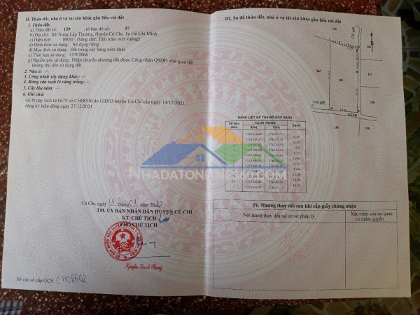 Đất đẹp- giá tốt chính chủ bán nhanh lô đất tiềm năng tại huyện củ chi, tphcm