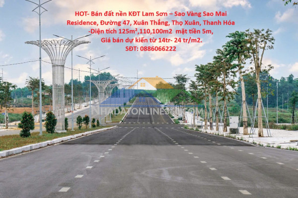 Hot- bán đất nền kđt lam sơn – sao vàng sao mai residence, đường 47, xuân thắng, thọ xuân, thanh hóa