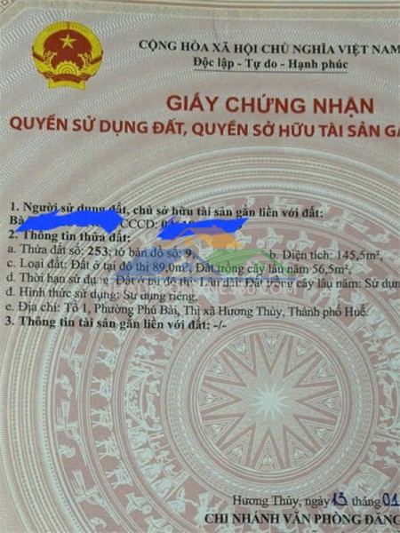 Vị trí đẹp – giá tốt  – chính chủ cần bán nhanh lô đất mặt tiền trưng nữ vương